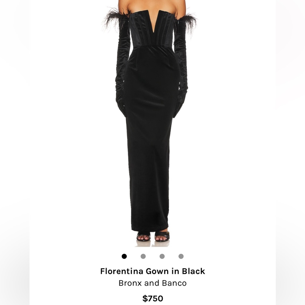Bronx and Banco black velvet gown with gloves